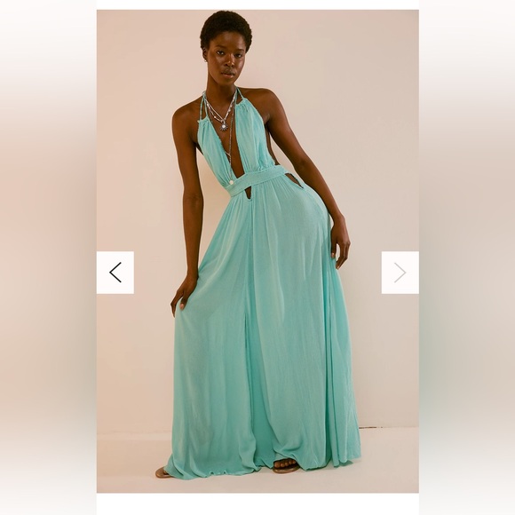 Free People Look Into the Sun maxi dress size XS Astral Blue - Picture 2 of 4